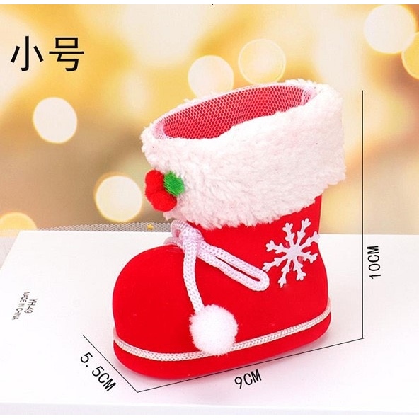 Vớ đựng quà noel, giày ống noel, Ủng (Hài) đựng quà ông già Noel trang trí giáng sinh