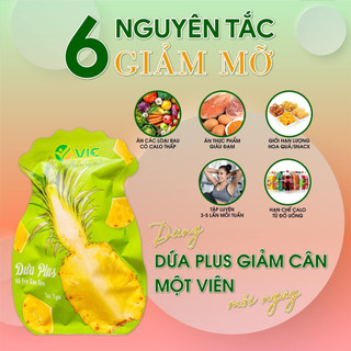 kẹo dứa Plus giảm cân giúp giảm mỡ toàn thân cân bằng độ PH cho cơ thể thon gọn 7 viên -NUTI