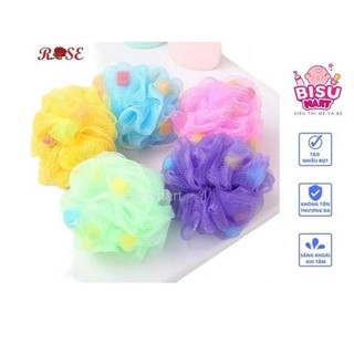 Bông tắm có mút tạo bọt dạng lưới 2 lớp siêu mềm ROSE