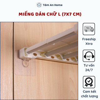 Miếng Dán Tường Chữ L 7x7 Cm Kê Ván Gỗ Thanh Chia Ngăn Tủ