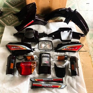 dàn áo xe dream 2 màu nho ( nhựa abs )/ bộ vỏ xe - full bộ tặng ốc