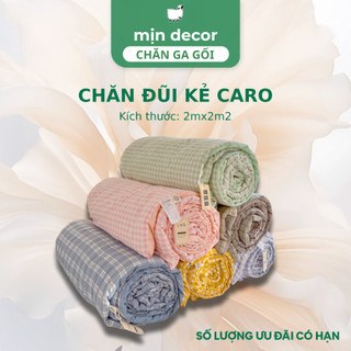 Chăn Đũi Kẻ Mịn Decor Kích Thước 2mx2m2 Mềm Mát Hoạ Tiết Kẻ Basic
