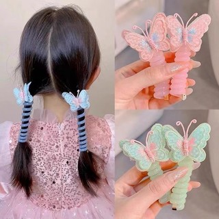 Chun cột tóc dạng lò xo xoắn tạo kiểu có đính hoa,Nơ dễ thương cho bé