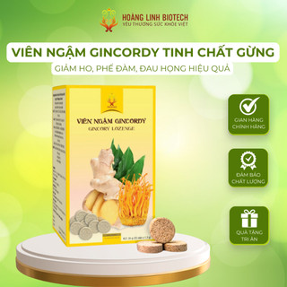 Viên Ngậm Gincordy Tinh Chất Gừng Tây Trà, Sinh Khối Nấm Đông Trùng Hạ Thảo, Giảm Ho Phế Đàm | Hoàng Linh Biotech HLB