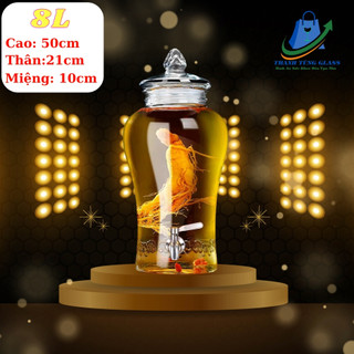 Bình thủy tinh 8 lít sâm chân mây