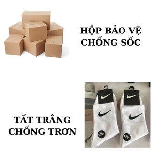 ( QUÀ TẶNG ) COMBO TẶNG HỘP BẢO VỆ CHỐNG SỐC + TẤT TRẮNG CHỐNG TRƠN Giúp Giữ Form Dáng Giày Trong Quá Trình Vận Chuyển