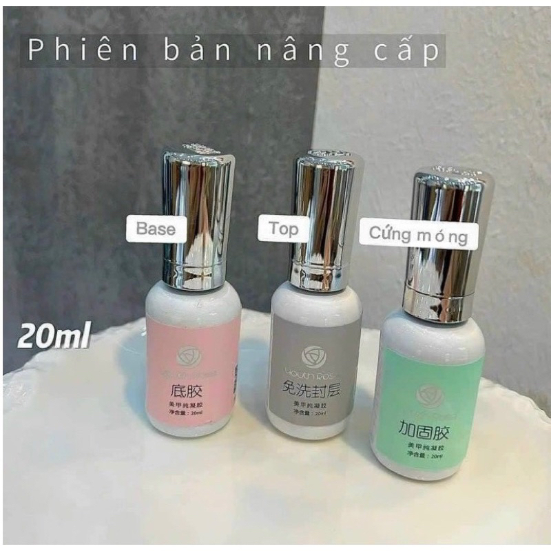 Base-Top-Cứng Móng Hoa Hồng 20ml Chính Hãng