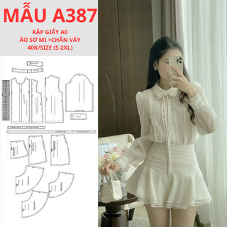 Rập giấy a0 set áo-chân váy a387
