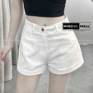 Quần Short KaKi Cạp Cao BigSize Gập Gấu MiSoul Mall, Quần Đùi Sắn Gấu Phong Cách Hàn Quốc 263