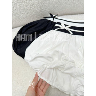 SET ÁO BA LỖ PHỐI CHÂN VÁY BÍ THẮT NƠ EO BASIC