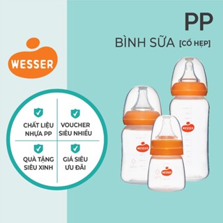 Bình sữa cổ HẸP PP Wesser 60ml/140ml/250ml (PP MÀU TRẮNG)