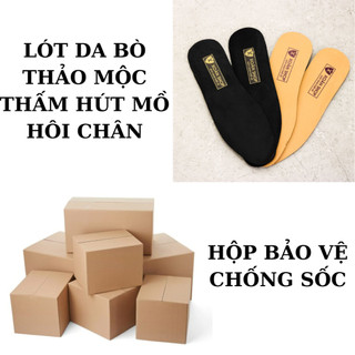 ( QUÀ TẶNG ) COMBO TẶNG HỘP BẢO VỆ CHỐNG SỐC BẢO VỆ GIÀY + LÓT DA BÒ THẢO MỘC THẤM HÚT MỒ HÔI CHÂN