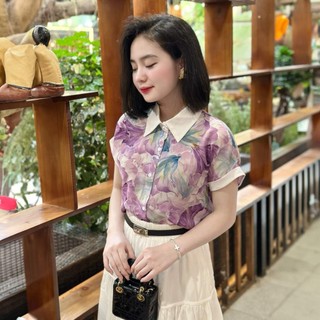 Áo cánh dơi nữ họa tiết hoa lá đẹp mắt, A4548 lụa Nhật cao cấp đủ size 40-90kg
