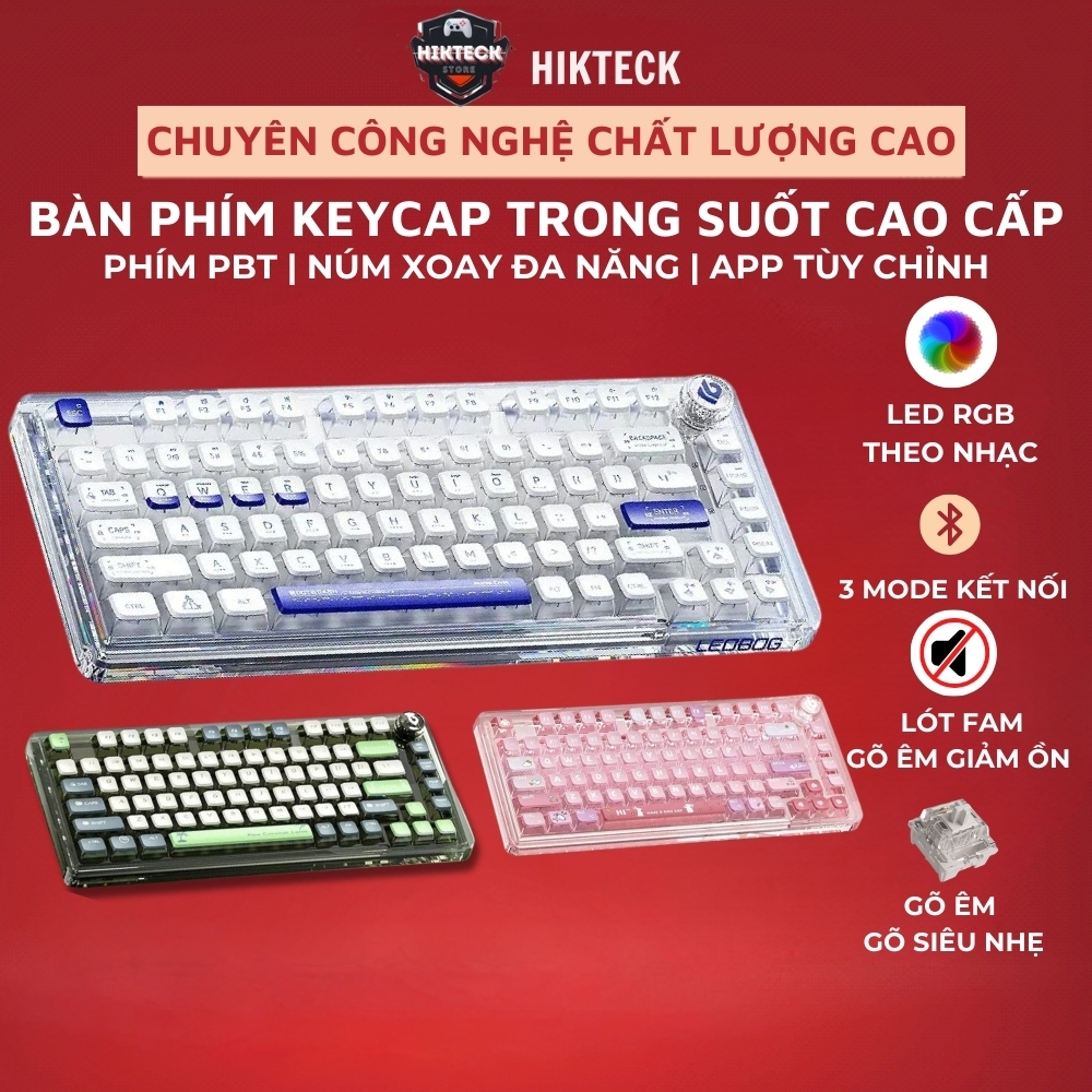 Bàn Phím Cơ Không Dây LEOBOG K81 Led RGB Sử Dụng White Switch Có Hotswap App Tùy Chỉnh Chuyên Nghiệp