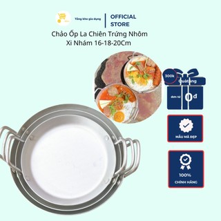 Chảo 2 Quai, Chảo Ốp La Chiên Trứng Nhôm Xi Nhám 16-18-20Cm Mta-Mart Nhỏ Gọn, Tiện Lợi, Dễ Vệ Sinh