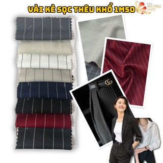 Vải kẻ sọc ngang Phượng Thúy khổ ngang 1m50 chuyên may sơmi quần tây, vest blazer thời trang nam nữ