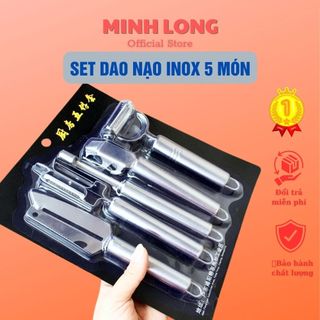 Set 5 dao nạo hoa quả inox cao cấp , dạo nạo rau quả inox đa năng không rỉ