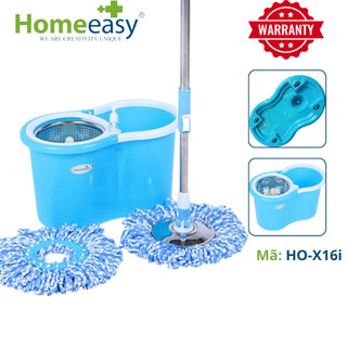 Bộ Lau Nhà Xoay 360 Độ Homeeasy X16i - Có 4 Bánh Xe, Lòng Vắt Inox Cao Cấp
