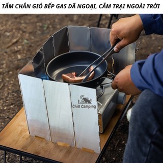 Tấm chắn gió bếp ga dã ngoại 10 mảnh gấp gọn kèm túi đựng ,hợp kim nhôm chịu nhiệt tốt độ bền cao