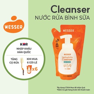 Nước rửa bình sữa Wesser dạng gói 500ml (Nhập khẩu Hàn Quốc)