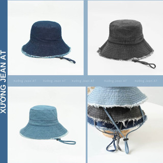 Mũ bucket vành cụp jean tua rua phong cách trẻ trung năng động, nón bucket chất jean dày dặn 214