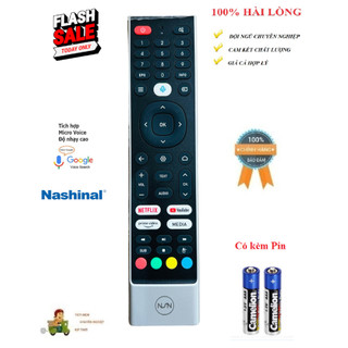 Remote Điều khiển giọng nói TV Nashinal Vỏ Trắng - Hàng chính hãng CHẤT LƯỢNG CAO TẶNG PIN💦