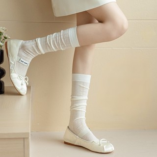 Tất vớ Jengiang lưới mỏng ống dài thấm hút mồ hôi phong cách nữ sinh Nhật Bản phù hợp mùa thu hè M300