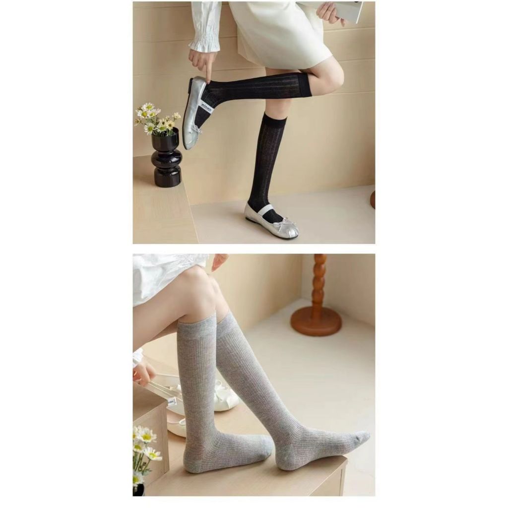 Tất vớ Jengiang lưới mỏng ống dài thấm hút mồ hôi phong cách nữ sinh Nhật Bản phù hợp mùa thu hè M300 | BigBuy360 - bigbuy360.vn