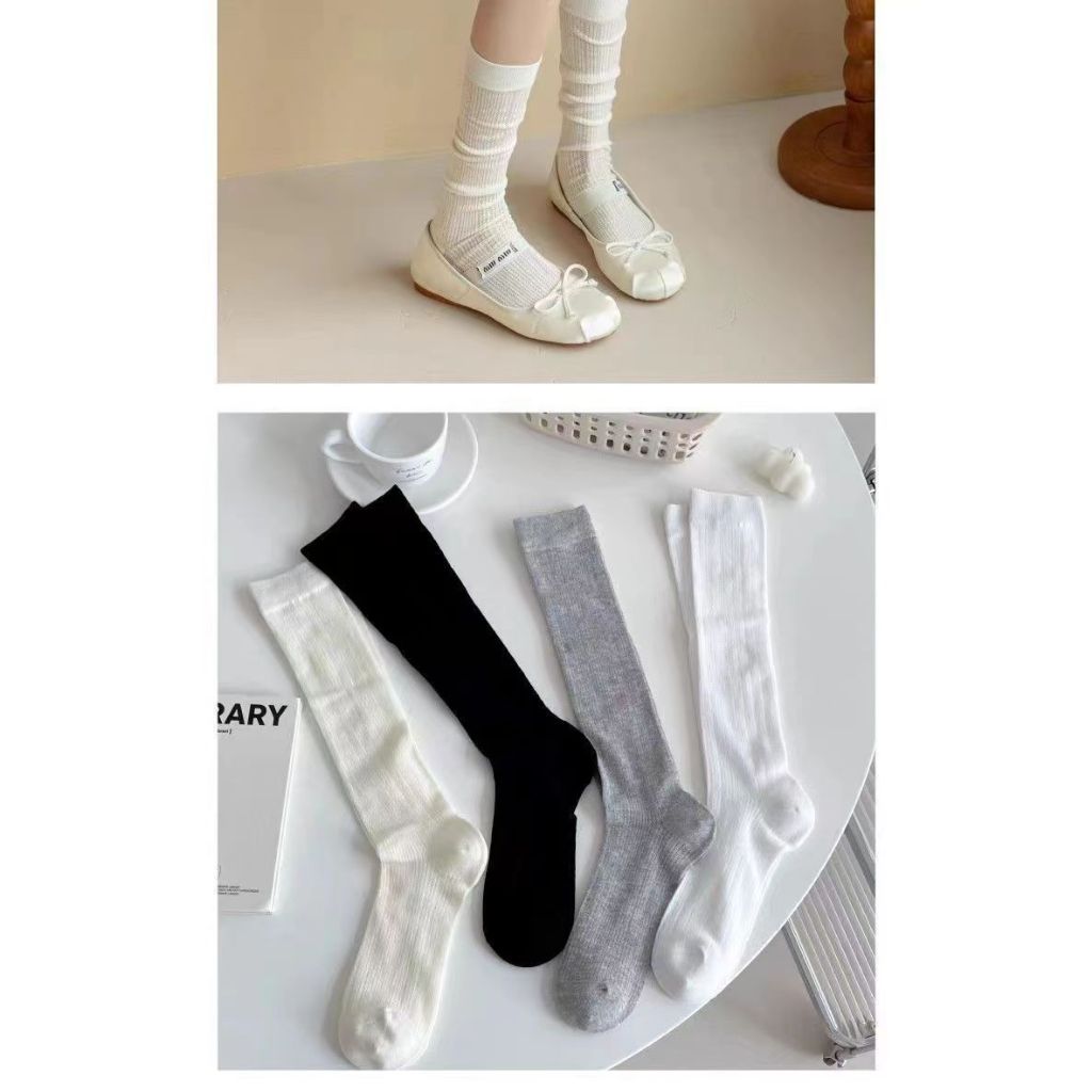 Tất vớ Jengiang lưới mỏng ống dài thấm hút mồ hôi phong cách nữ sinh Nhật Bản phù hợp mùa thu hè M300 | BigBuy360 - bigbuy360.vn