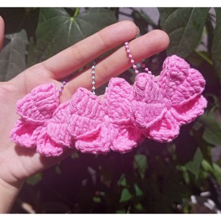 🌸🌸Móc khóa len nơ hồng bánh bèo 🌸🌸