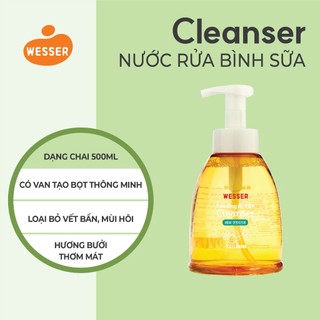 Nước rửa bình sữa Wesser dạng chai 500ml (Nhập khẩu Hàn Quốc)