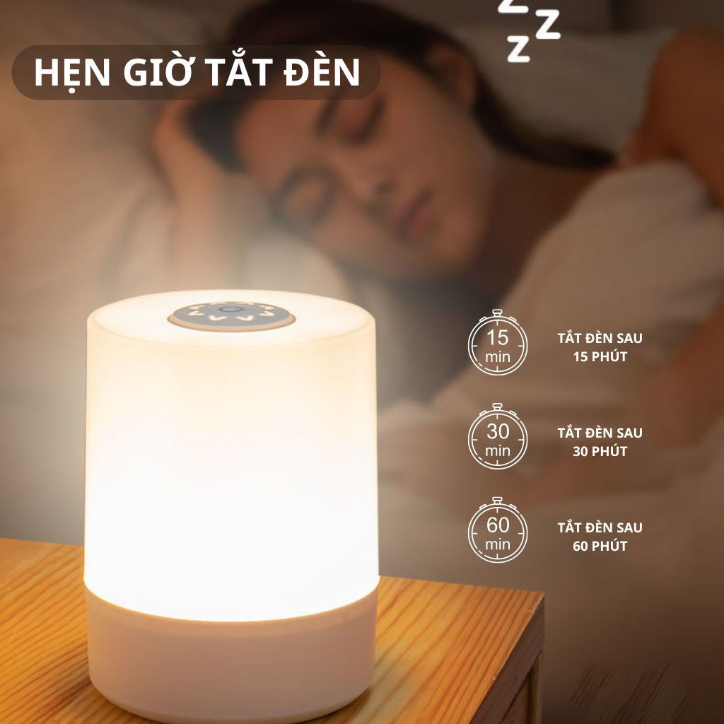 Đèn ngủ để bàn cảm ứng 3 màu ánh sáng, Đèn led trang trí phòng ngủ bàn làm việc mini | BigBuy360 - bigbuy360.vn