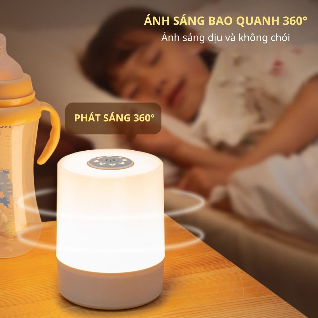 Đèn ngủ để bàn cảm ứng 3 màu ánh sáng, Đèn led trang trí phòng ngủ bàn làm việc mini | BigBuy360 - bigbuy360.vn