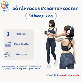 Đồ tập yoga nữ cao cấp TXstar thiết kế phối chiếc lá đẹp độc, chất vải dày dặn co giãn cực kỳ thoải mái