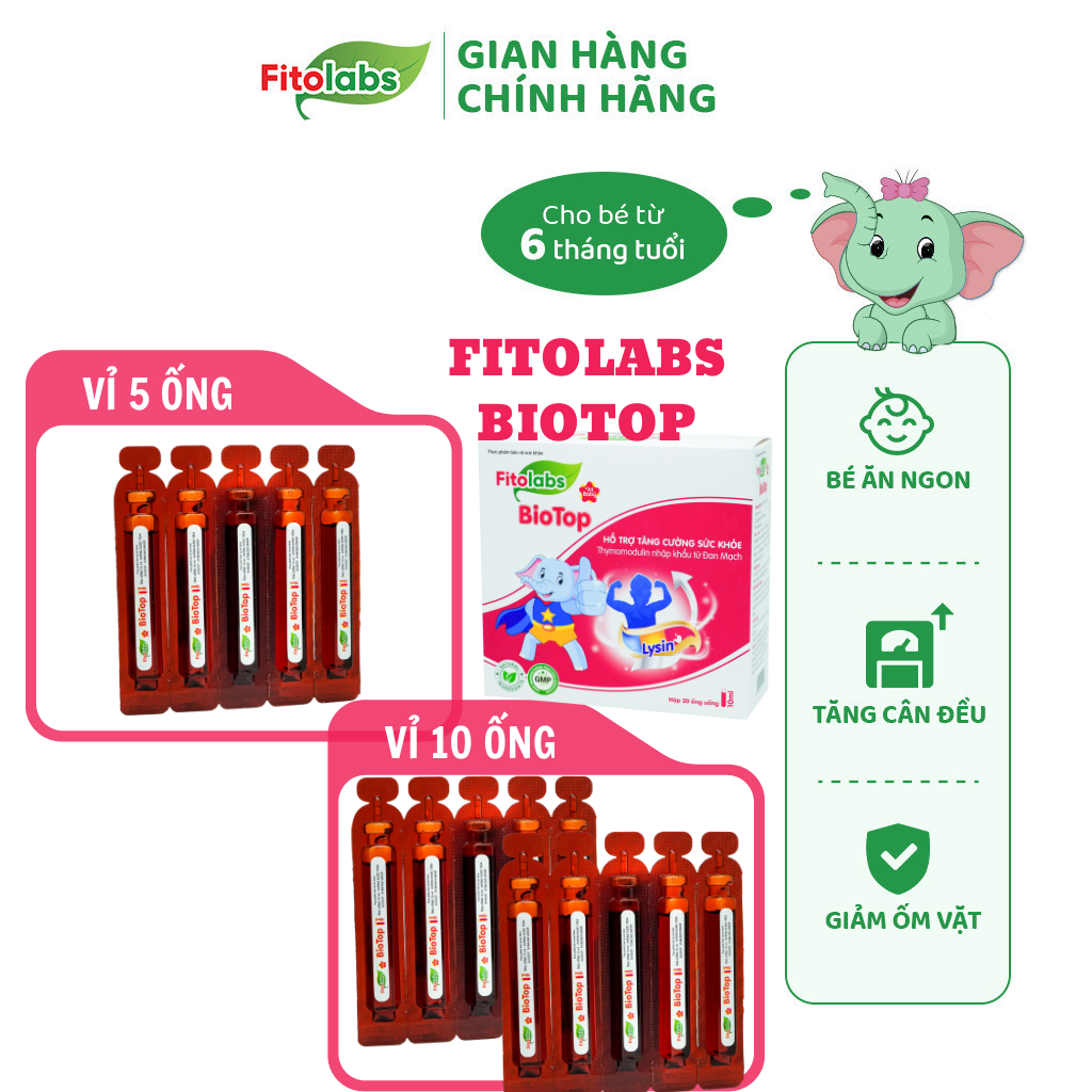 {HÀNG TẶNG KHÔNG BÁN} Vỉ 5 Ống,10 Ống Siro Tăng Đề Kháng Cho Bé Fitolabs Biotop Giúp Ăn Ngon, Hấp Thu Tốt Bé Phát Triển