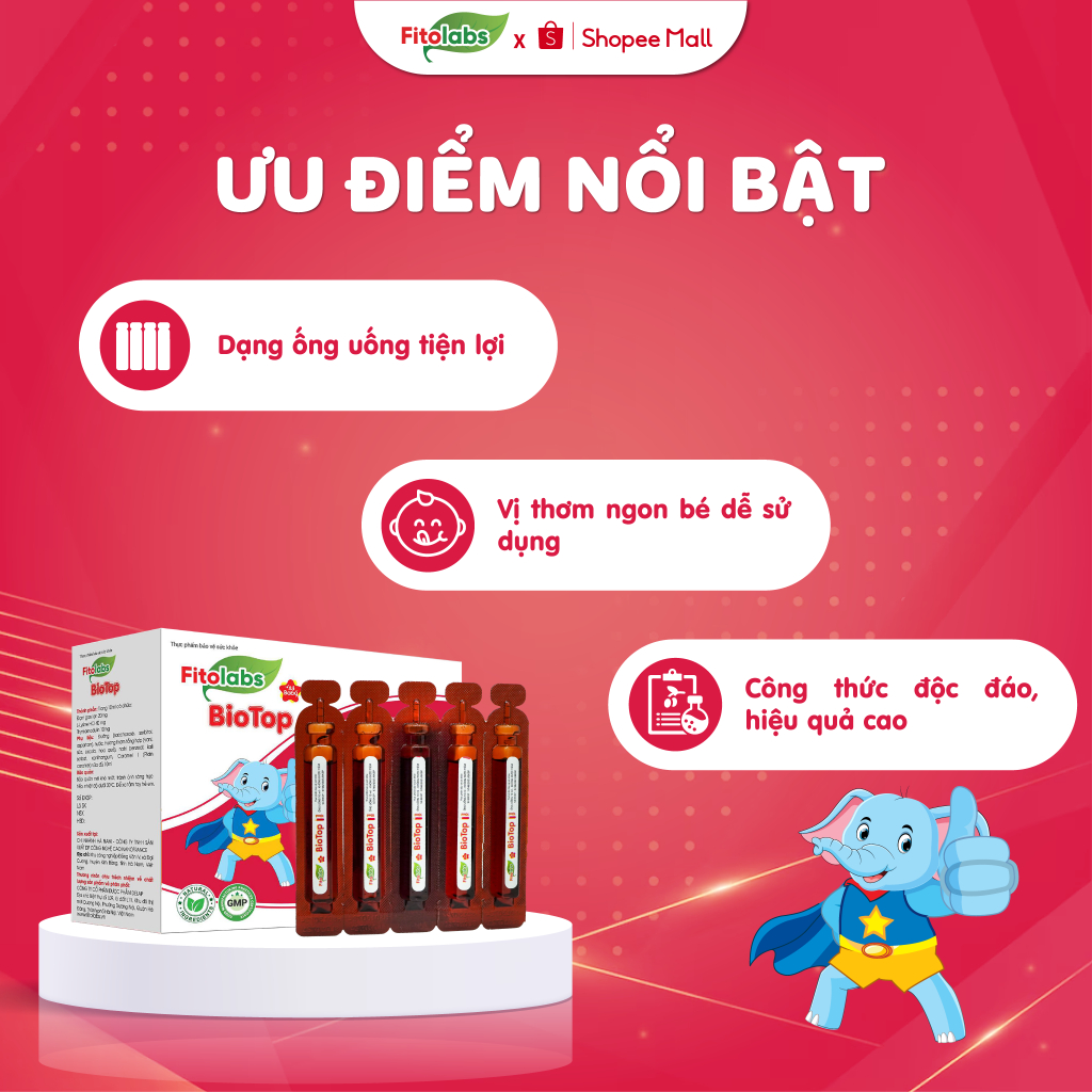 {HÀNG TẶNG KHÔNG BÁN} Vỉ 5 Ống,10 Ống Siro Tăng Đề Kháng Cho Bé Fitolabs Biotop Giúp Ăn Ngon, Hấp Thu Tốt Bé Phát Triển