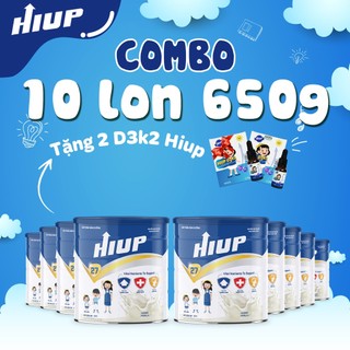 Combo 10 hộp tặng 2 Hiup D3k2 sữa bột HIUP tăng chiều cao cho trẻ từ 2 đến 15 tuổi, hỗ trợ phát triển trí não, tăng cân