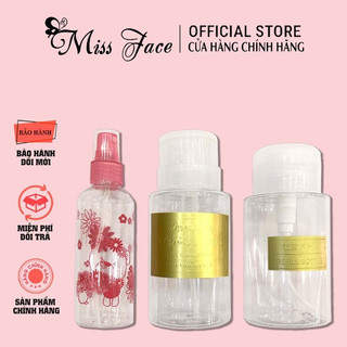Lọ đựng acetone - lọ đựng cồn tem vàng 250ml - Lọ xịt nước 100ml - Nhựa dày cao cấp