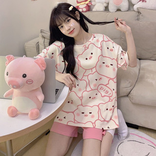 Đồ bộ nữ mặc nhà cộc đùi dễ thương hoạt hình chất thun sữa mỏng mùa hè(Msp01)