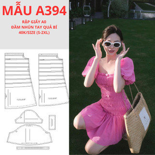 Rập giấy a0 đầm nhún tay bí a394