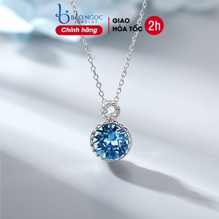Dây chuyền bạc nữ 925 thiết kế đá tròn màu sắc thời trang trẻ trung dành cho phái nữ - DB2628