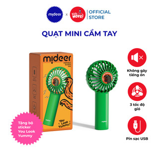 Quạt mini cầm tay sạc điện USB cho bé Mideer, 3 cấp độ gió, không gây ồn, có dây đeo