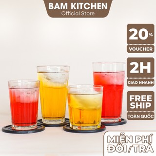Ly thủy tinh 8 góc Bam KITCHEN cao cấp dạng thấp LTT01F