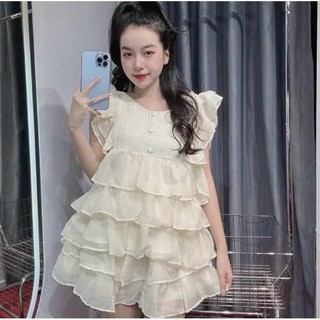 Set thiết kế CV voan tơ tầng phối áo ren cánh tiên chuẩn style trẻ trung, năng động phù hợp mặc nhiều dịp