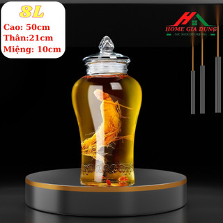Bình thủy tinh sâm chân mây có vòi 8 lít