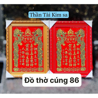 Bài vị thần tài kim tuyến rồng đỏ