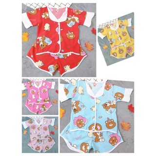 Đồ bộ lụa viền tay ngắn bé (6-20kg) (giao họa tiết ngẫu nhiên)