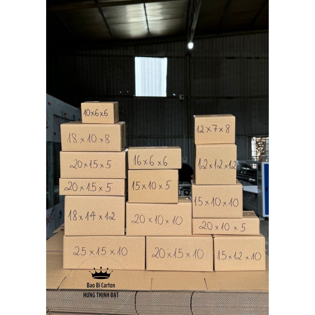 25x15x5 combo 50 hộp gài Carton gói hàng, giấy gói hàng