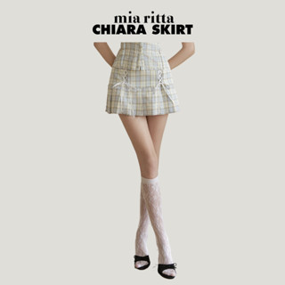 Chân váy xếp li Chiara Skirt Mia Ritta V1085 - Chân váy ngắn kẻ vàng rút dây hông - Chân váy tennis kẻ kèm quần