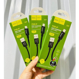 Cáp sạc nhanh Hoco X89, sạc nhanh 2.4A truyền dữ liệu từ usb sang micro-type c-ln, dây bọc dù dài 1m MSP 21